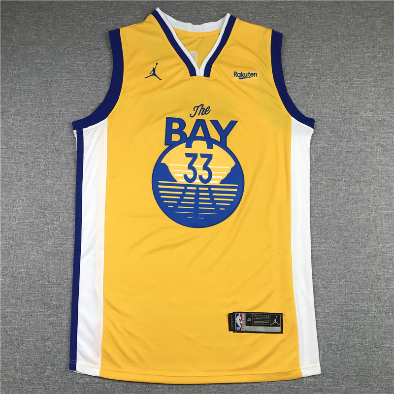 Men's Golden State Warriors James Wiseman Gold Fast Break Team Replica Jersey1