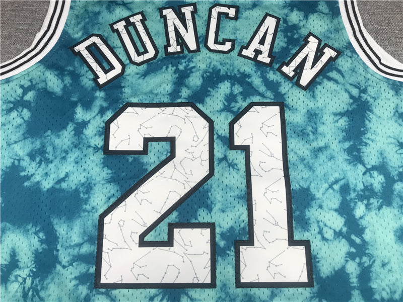 Men's San Antonio Spurs Tim Duncan #21 Blue Galaxy Swingman Jersey1
