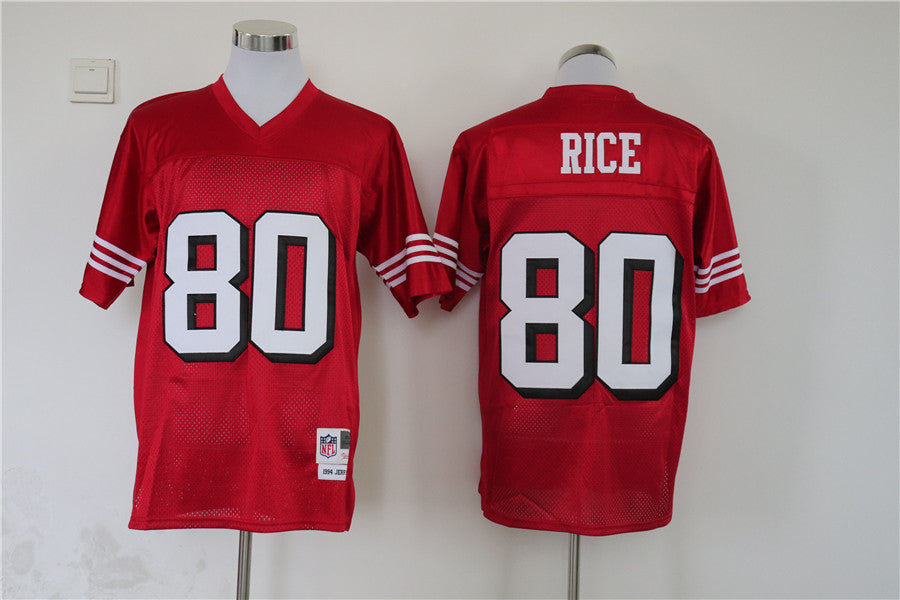 Men's San Francisco 49ers Jerry Rice Mitchell & Ness Scarlet Legacy Replica Jersey1