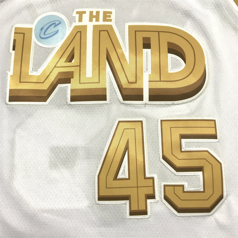 Men's Cleveland Cavaliers Donovan Mitchell #45 The Land White City Edition Jersey1