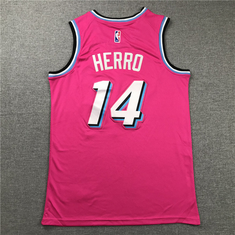 Men's Miami Heat Tyler Herro #14 Pink 2020/21 Swingman Jersey1