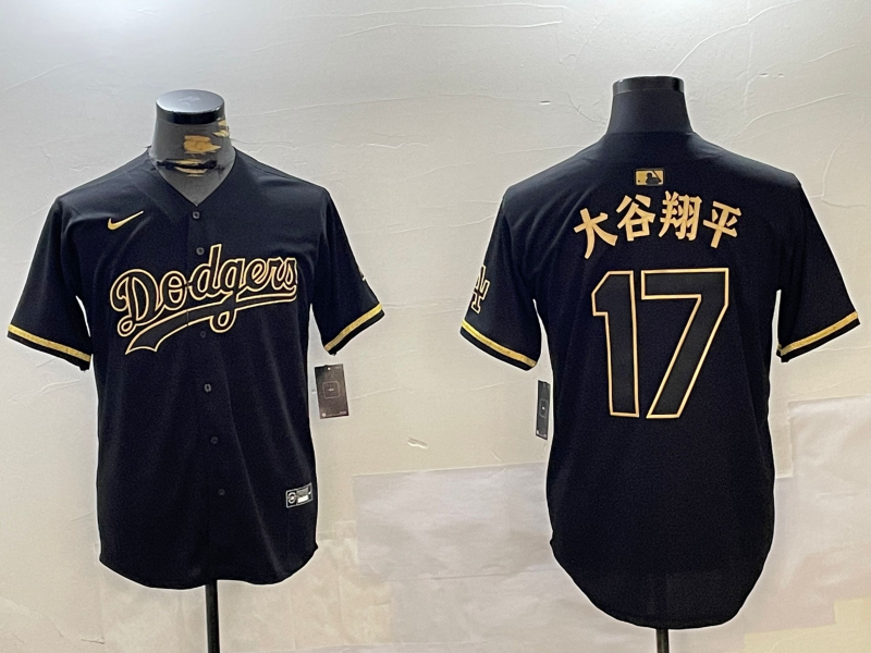 Men's Los Angeles Dodgers Shohei Ohtani #17 Black Team Player Jersey1