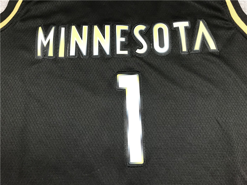 Men's Minnesota Timberwolves Anthony Edwards #1 Black Swingman Jersey1