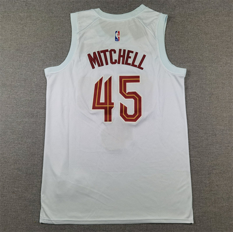 Men's Cleveland Cavaliers Donovan Mitchell #45 White Swingman Jersey1 - Association Edition