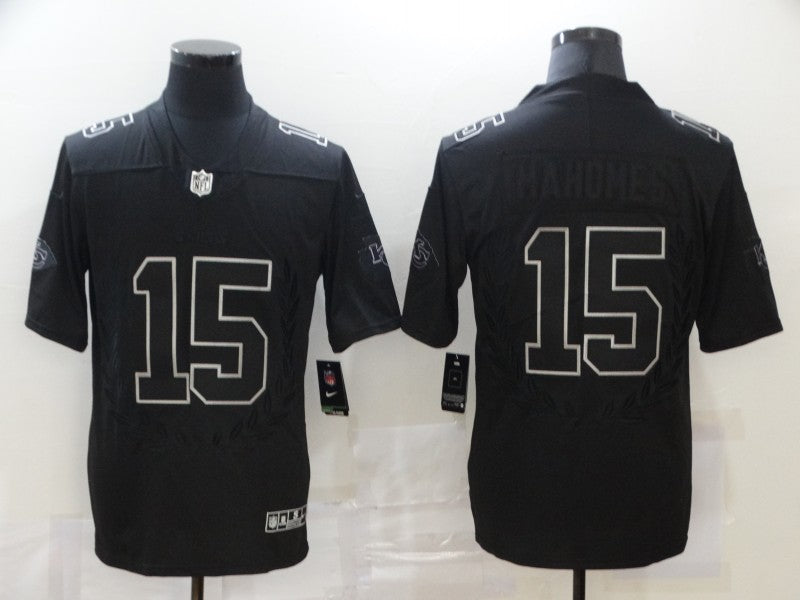 Men's Kansas City Chiefs #15 Patrick Mahomes Black Alternate Game Jersey1