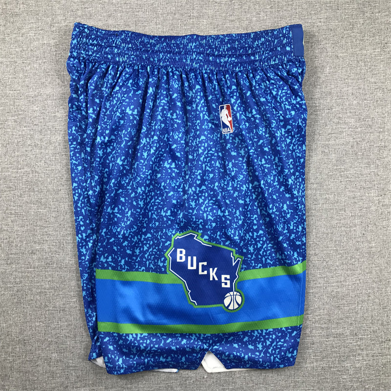 Men's Milwaukee Bucks Blue 2023/24 Swingman City Edition Shorts1