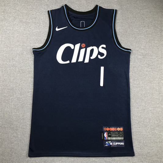 Men's LA Clippers James Harden #1 Navy 2023/24 Swingman Jersey1 - City Edition