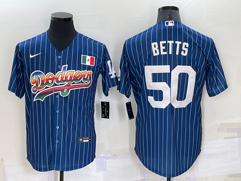 Men's Los Angeles Dodgers Mookie Betts #50 Blue Alternate Game Jersey1