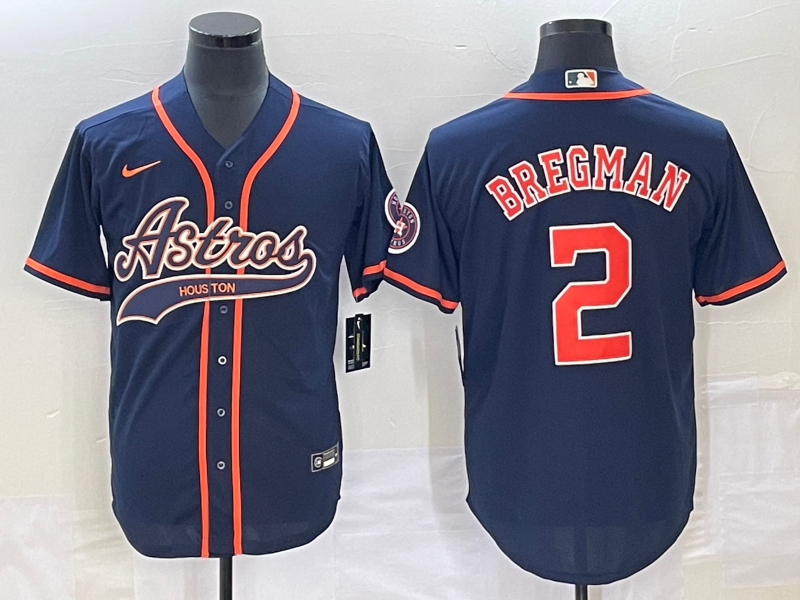 Men's Houston Astros Alex Bregman #2 Navy Replica Jersey1 Joint Edition