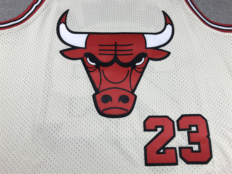 Men's Chicago Bulls Michael Jordan #23 Cream Hardwood Classics Swingman Jersey1