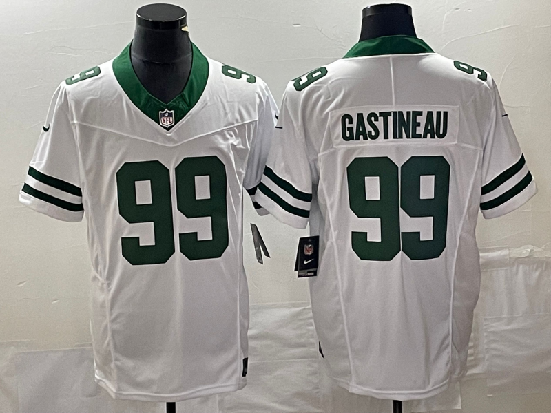 Men's New York Jets Mark Gastineau #99 White Legacy Vapor F.U.S.E. Limited Jersey1