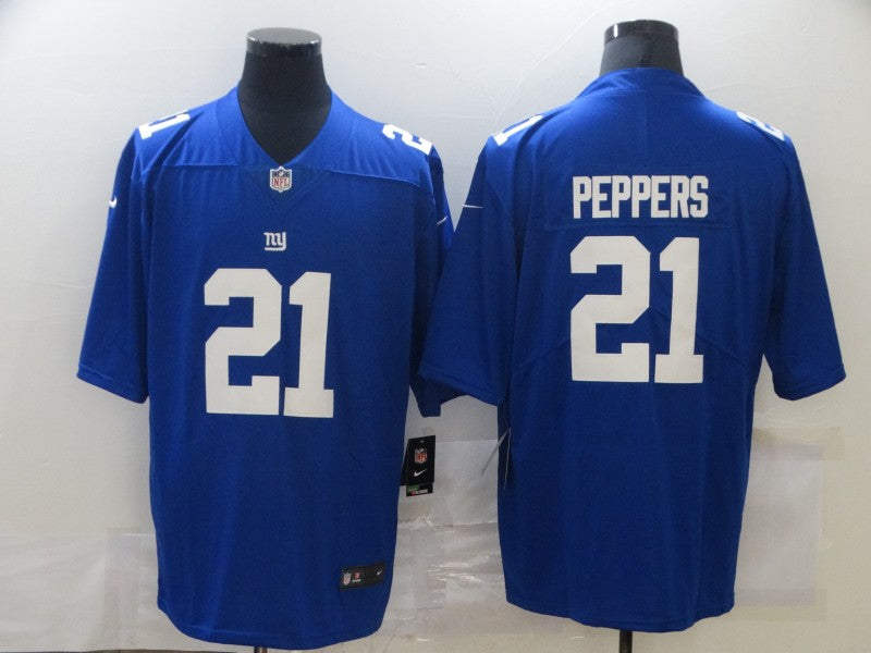Men's New York Giants Jabrill Peppers #21 Blue Game Jersey1