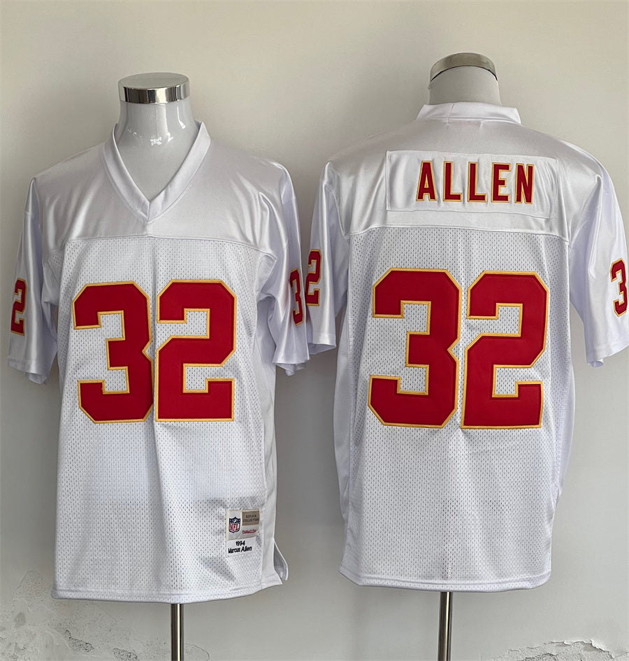 Men's Kansas City Chiefs Marcus Allen Mitchell & Ness White Legacy Replica Jersey1