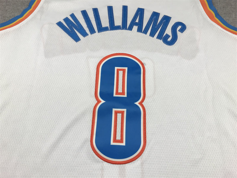Men's Oklahoma City Thunder Jalen Williams #8 White Swingman Jersey1 - Association Edition