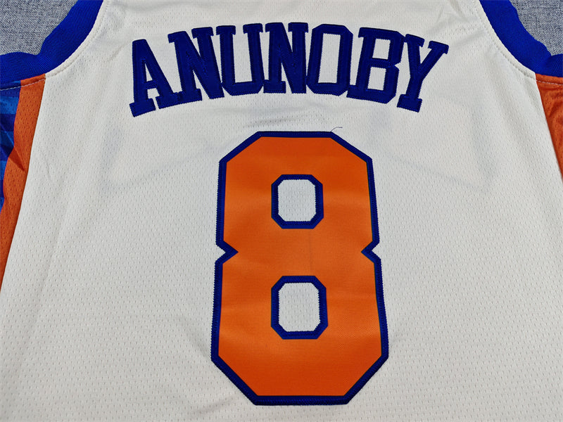 Men's New York Knicks OG Anunoby #8 Cream 2025/26 Game Jersey - City Edition