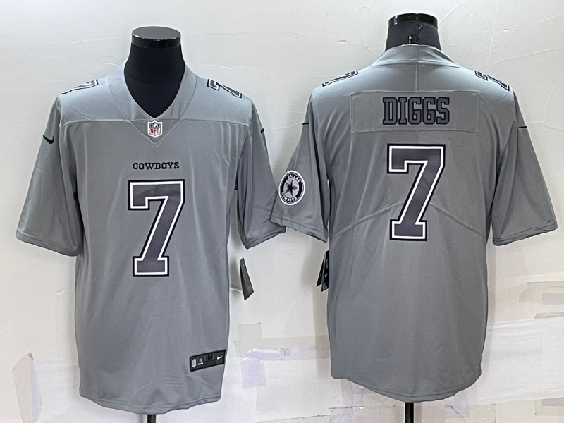 Men's Dallas Cowboys Trevon Diggs #7 Gray Atmosphere Fashion Game Jersey1