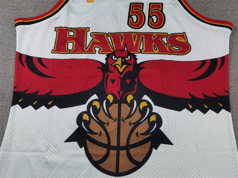 Men's Atlanta Hawks Dikembe Mutombo #55 White 1996-97 Hardwood Classics Swingman Jersey1