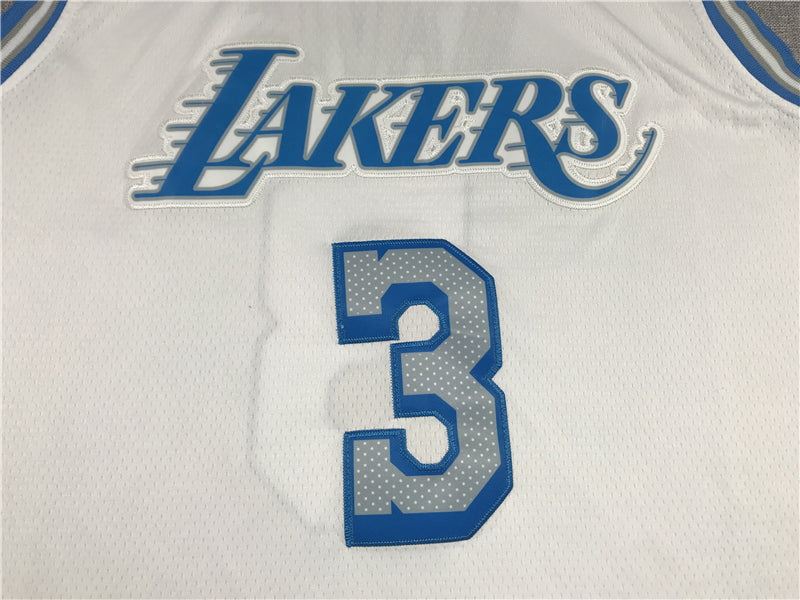 Men's Los Angeles Lakers Anthony Davis #3 White Swingman Jersey1 - City Edition