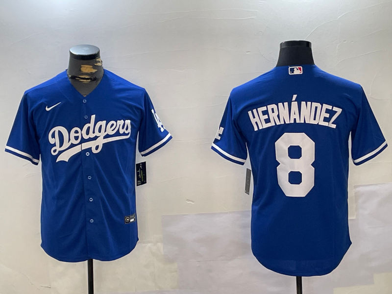 Men's Los Angeles Dodgers Enrique Hernandez #8 Blue Replica Game Jersey1
