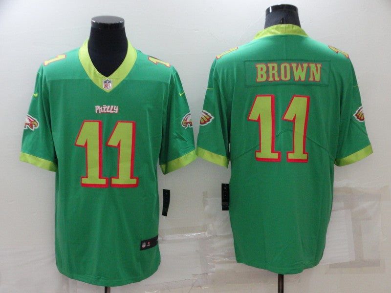 Men's Philadelphia Eagles A.J. Brown #11 Kelly Green City Edition Game Jersey1