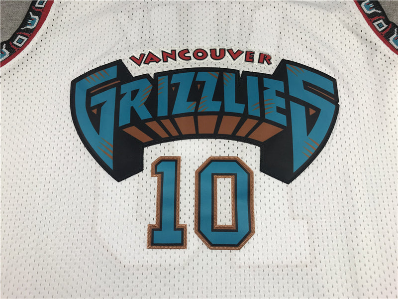 Men's Memphis Grizzlies Mike Bibby #10 White Classics Swingman Jersey1