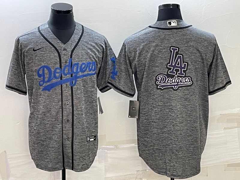 Men's Los Angeles Dodgers Gray Alternate Replica Player Name Jersey1