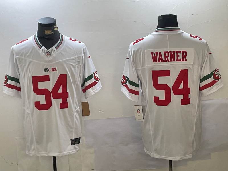 Men's San Francisco 49ers Fred Warner #54 White Vapor F.U.S.E. Limited Jersey1