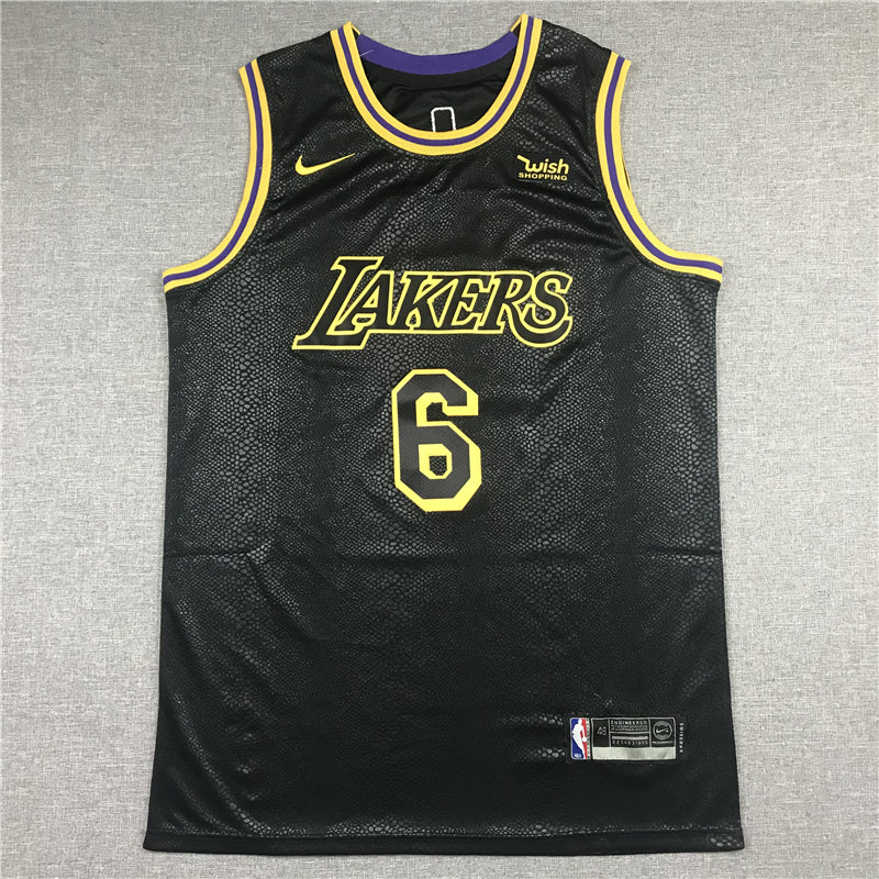 Men's Los Angeles Lakers LeBron James #6 NBA Black Jersey1