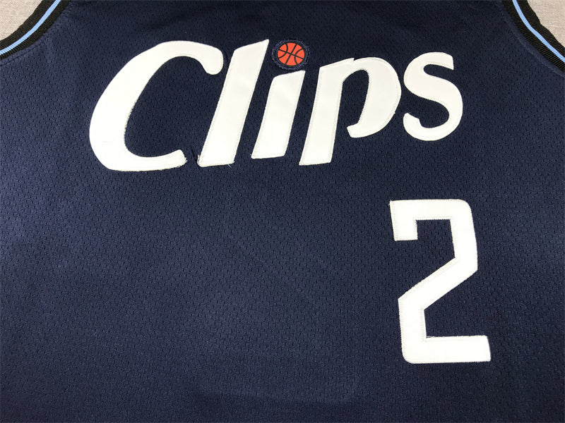Men's LA Clippers Kawhi Leonard #2 Navy 2023/24 Swingman Jersey1 - City Edition