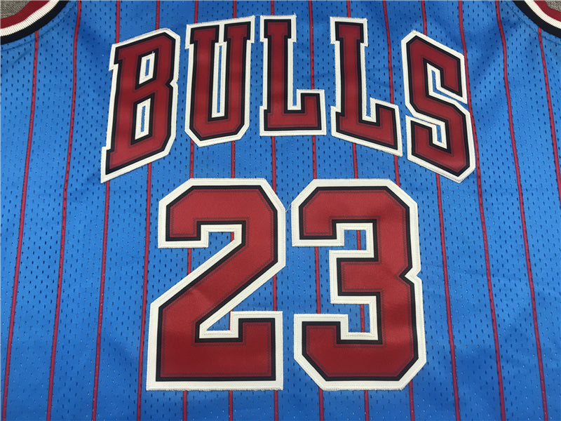 Men's Chicago Bulls Michael Jordan #23 Blue Hardwood Classics Authentic Jersey1