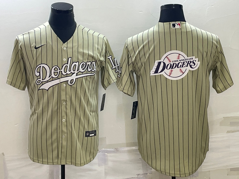 Men's Los Angeles Dodgers khaki Replica Player Jersey1