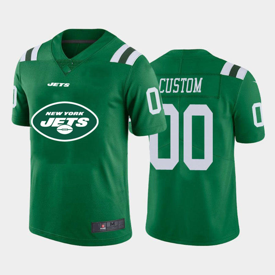 Custom1 New York Jets Green Team Big Logo Vapor Untouchable Limited Jersey1 American Stitched Jersey1 Football Jerseys