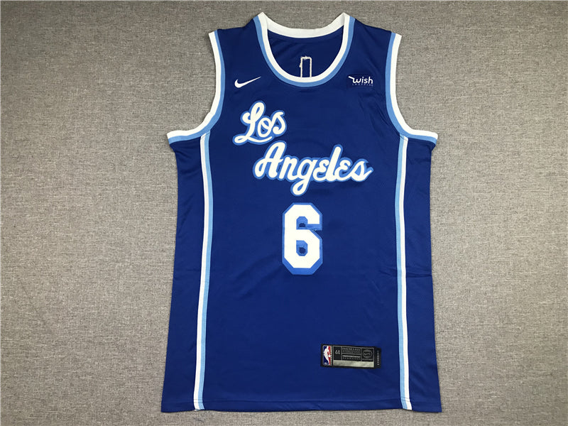Men's Los Angeles Lakers LeBron James #6 Blue Hardwood Classic Swingman Jersey1