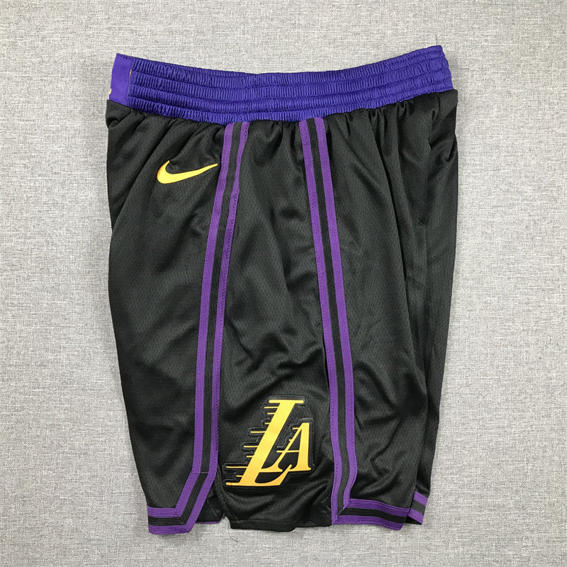 Men's Los Angeles Lakers Black 2023/24 Swingman City Edition Shorts1