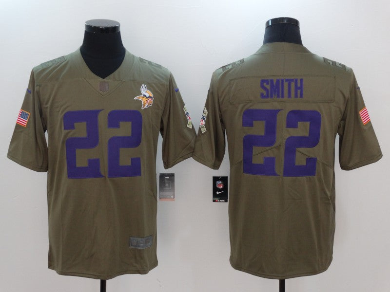 Men's Minnesota Vikings Harrison Smith #22 Brown Game Jersey1