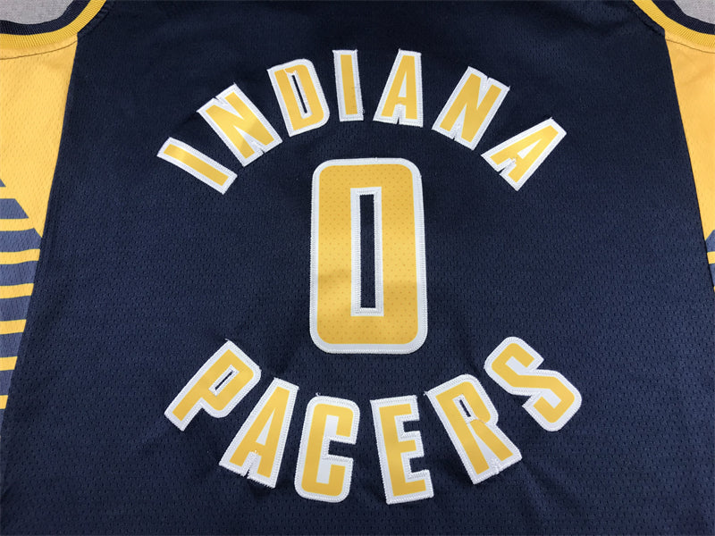 Men's Indiana Pacers Tyrese Haliburton #0 Navy Swingman Jersey1 - Icon Edition