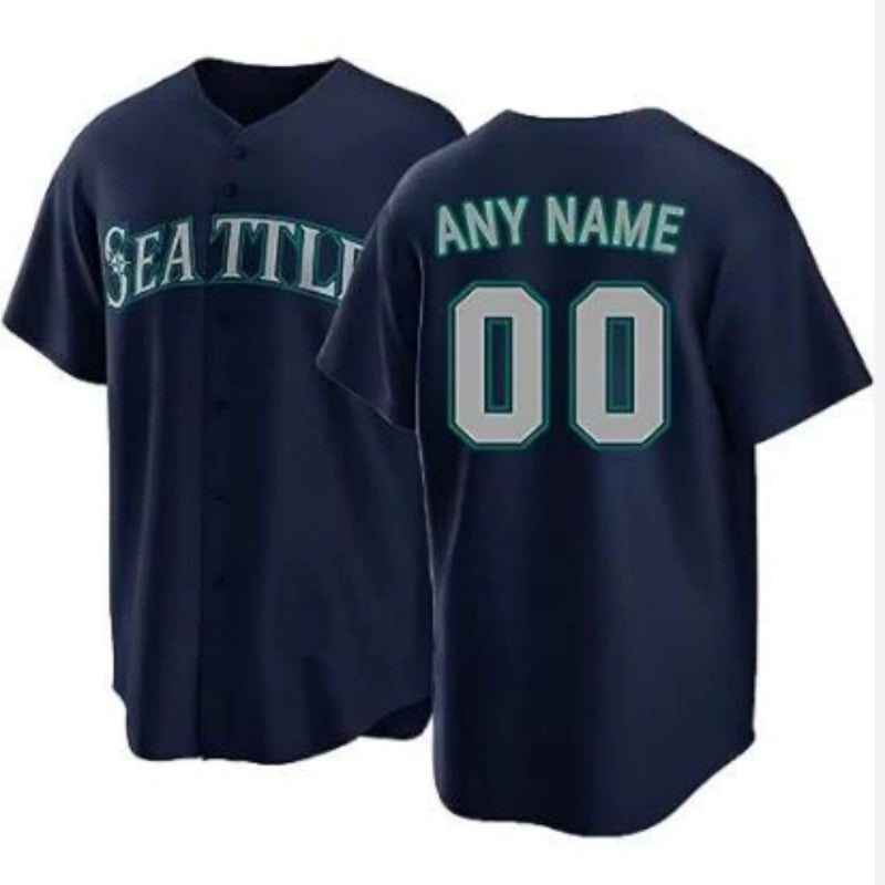 Men's Seattle Mariners Navy Alternate Replica Custom Jersey1