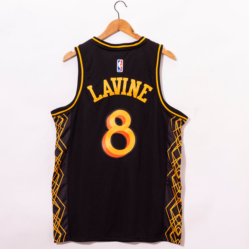 Men's Chicago Bulls Zach LaVine #8 Black 2020/21 Swingman Jersey1 - City Edition