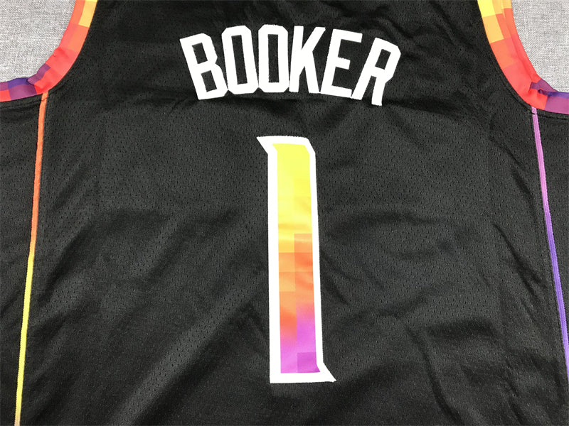 Men's Phoenix Suns Devin Booker #1 Black 2022/23 Fast Break Player Jersey1 - Statement Edition