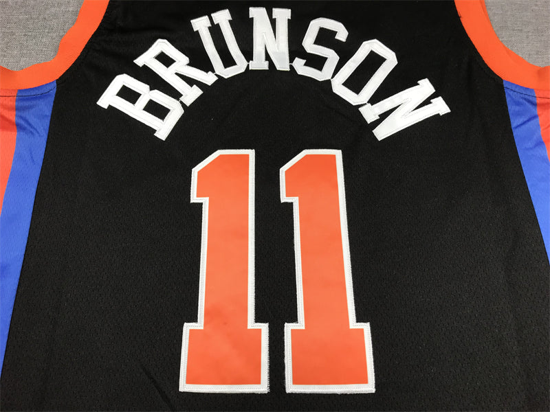 Men's New York Knicks Jalen Brunson #11 Black 2022/23 Game Jersey - City Edition