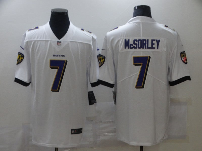 Men's Baltimore Ravens Trace McSorley #7 White Game Jersey1