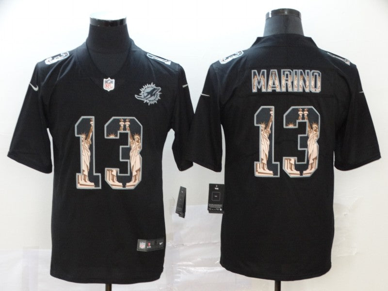 Men's Miami Dolphins #13 Dan Marino Black Alternate Game Jersey1