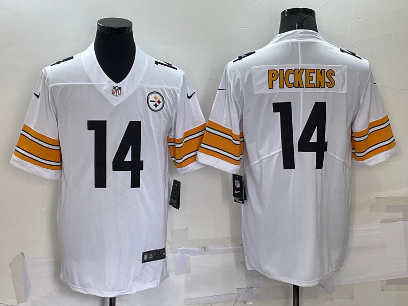 Men's Pittsburgh Steelers George Pickens #14 White Game Jersey1