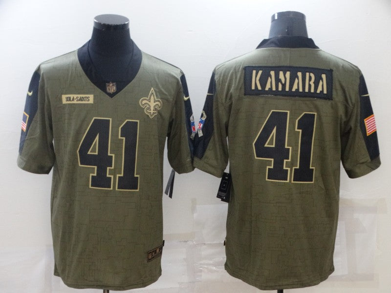 Men's New Orleans Saints Alvin Kamara #41 Brown Game Player Jersey1