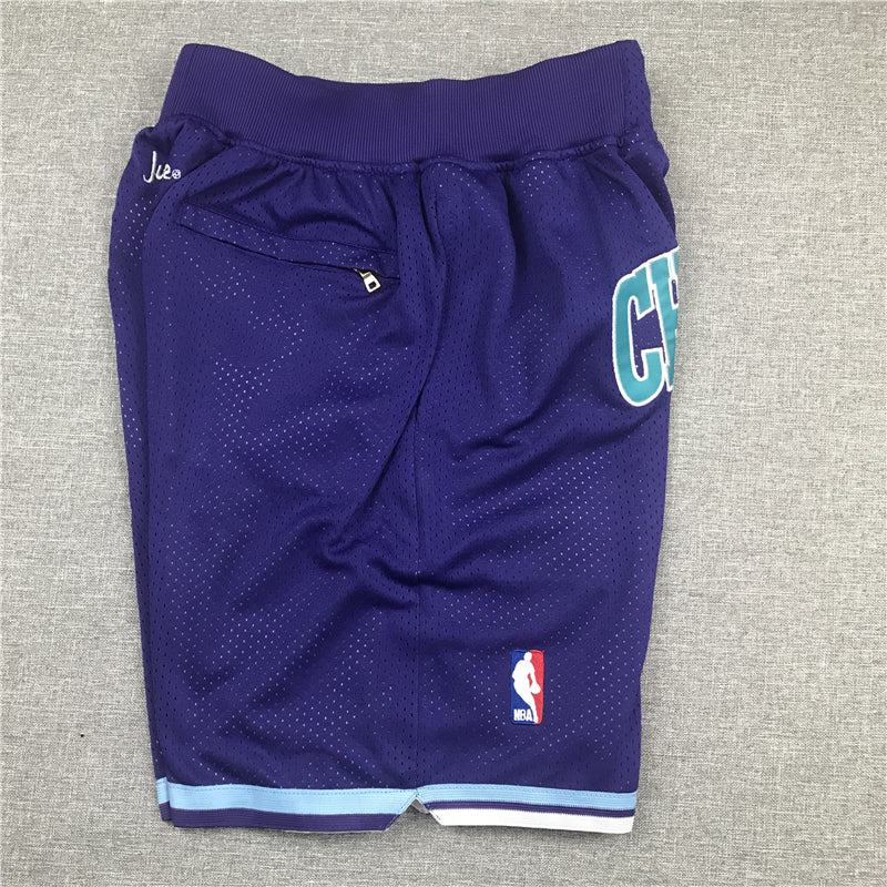Men's Charlotte Hornets Purple Basketball Retro Shorts11