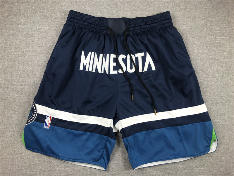 Men's Minnesota Timberwolves Navy Icon Edition Pocket Shorts1