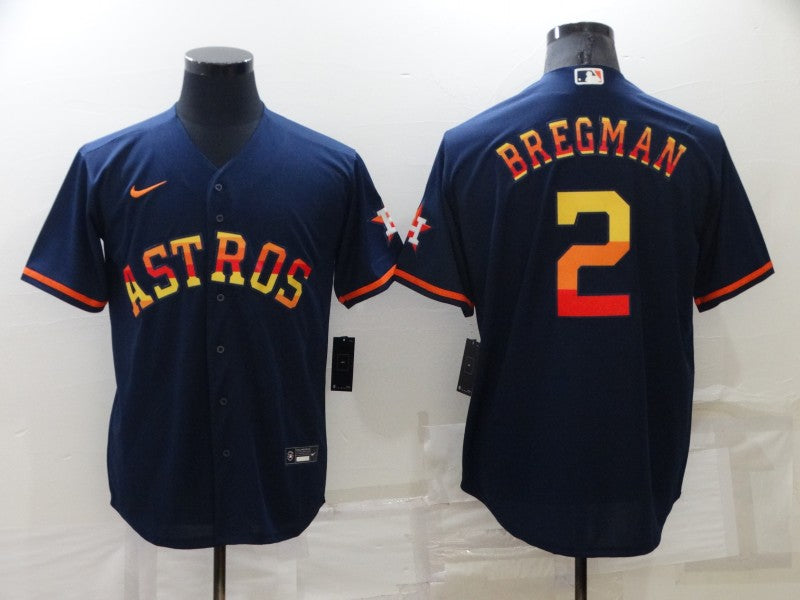 Men's Houston Astros Alex Bregman #2 Navy Replica Team Jersey1