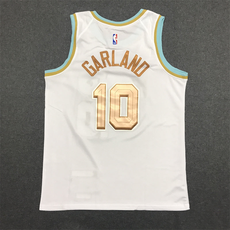 Men's Cleveland Cavaliers Darius Garland #10 White Swingman Jersey1 - City Edition