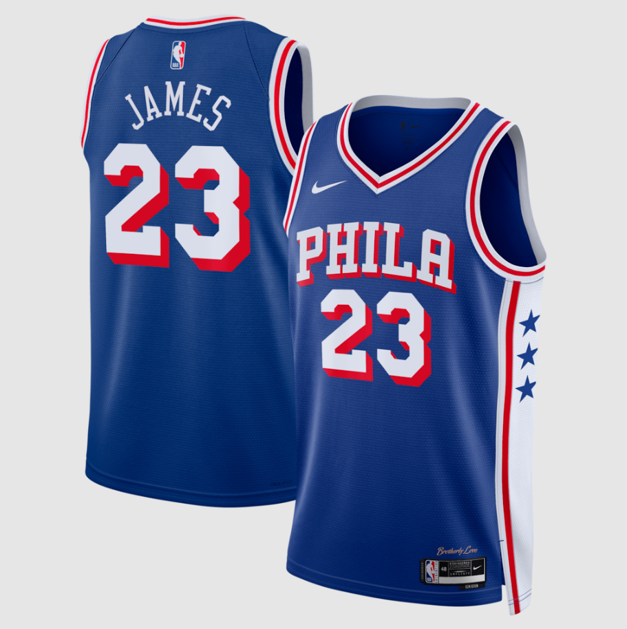 Men's Philadelphia 76ers LeBron James #23 Royal Swingman Jersey - Icon Edition