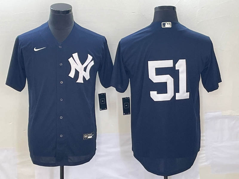 Men's New York Yankees Bernie Williams #51 Navy Replica Player Name Jersey1